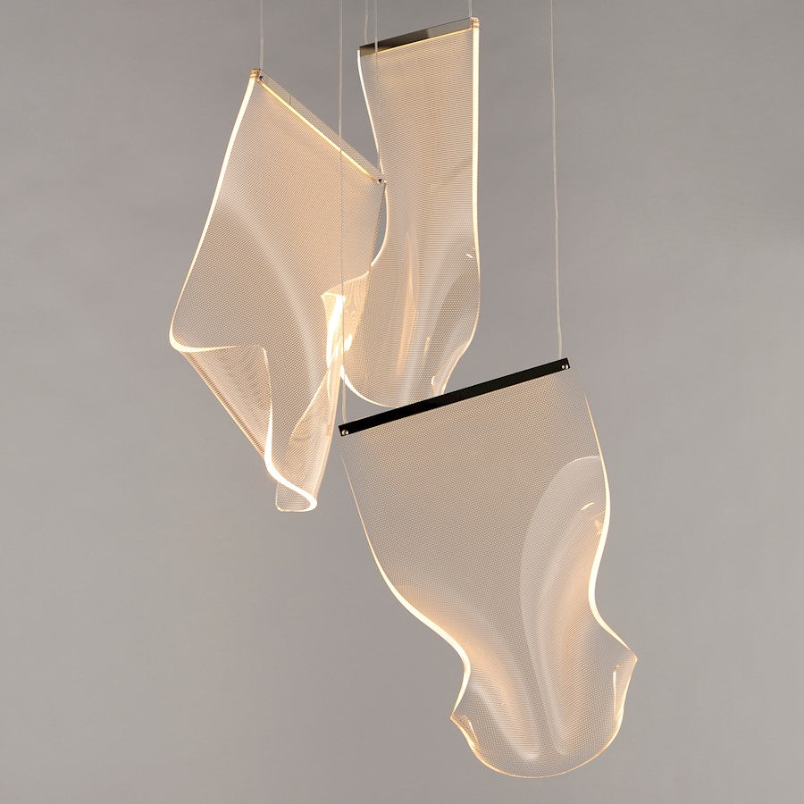 3 Light LED Pendant, Chrome