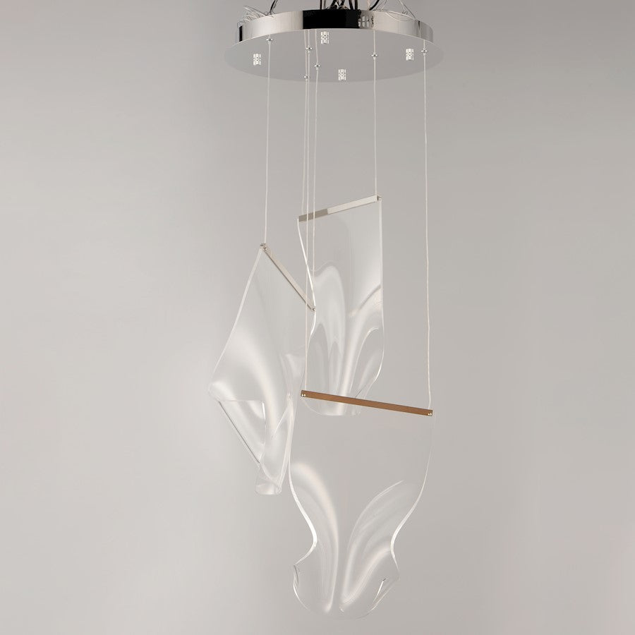 3 Light LED Pendant, Chrome