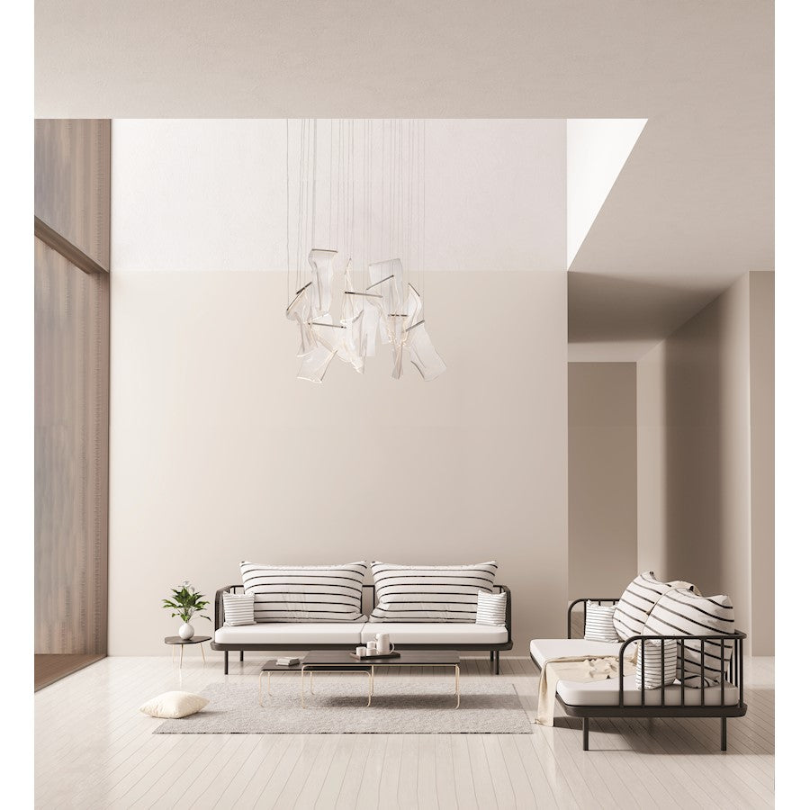 13 Light Pendant, Polished Chrome