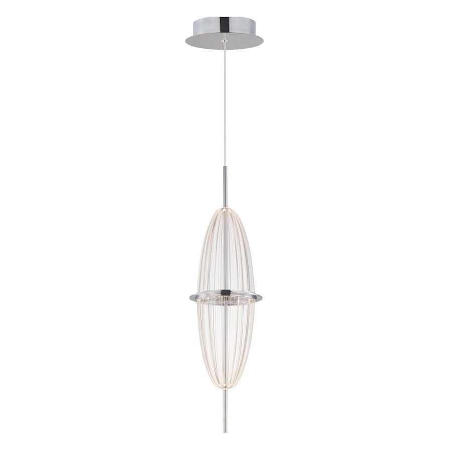 ET2 Lighting Quasar 1Lt LED Mini Pendant, Chrome/Acrylic