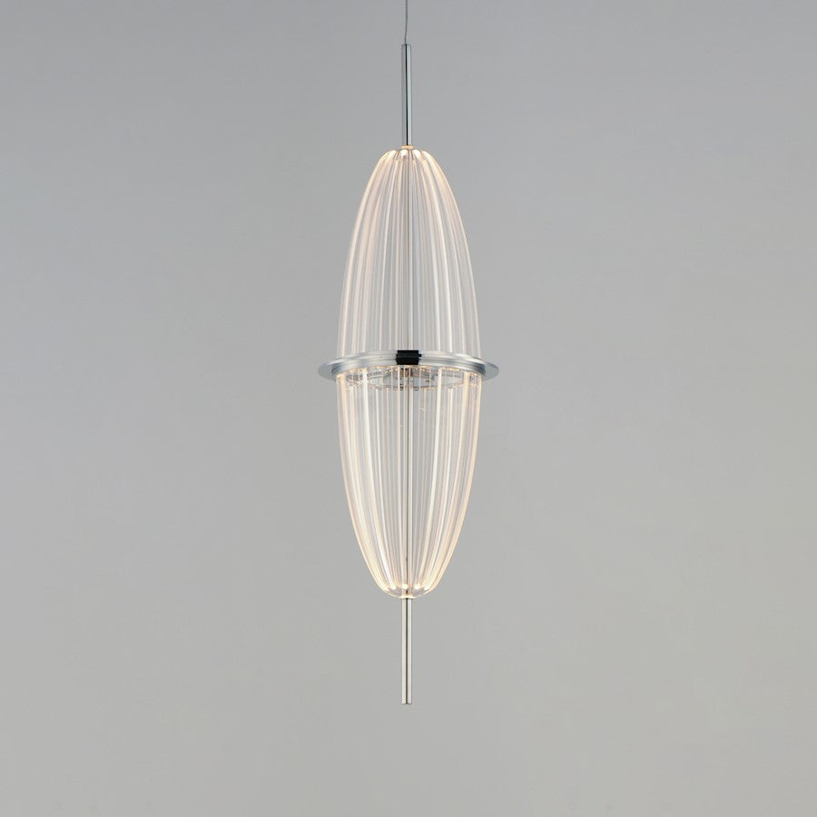 ET2 Lighting Quasar 1Lt LED Mini Pendant, Chrome/Acrylic