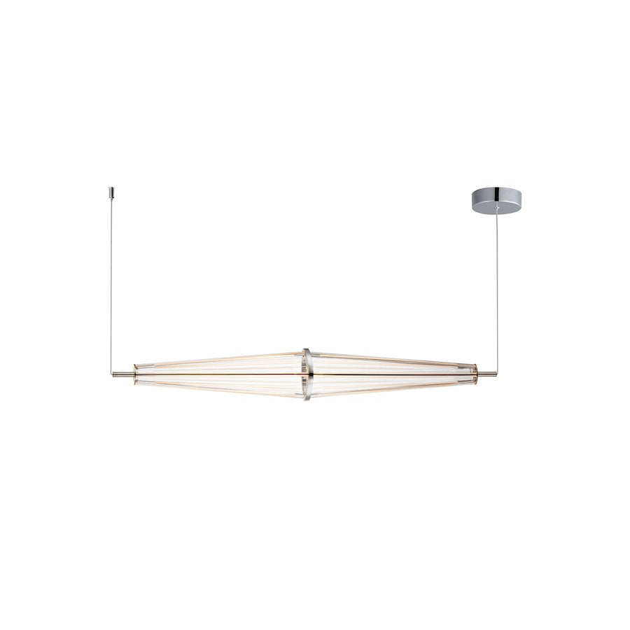 ET2 Lighting Quasar 3Lt 35.5" LED Pendant, Chrome/Acrylic