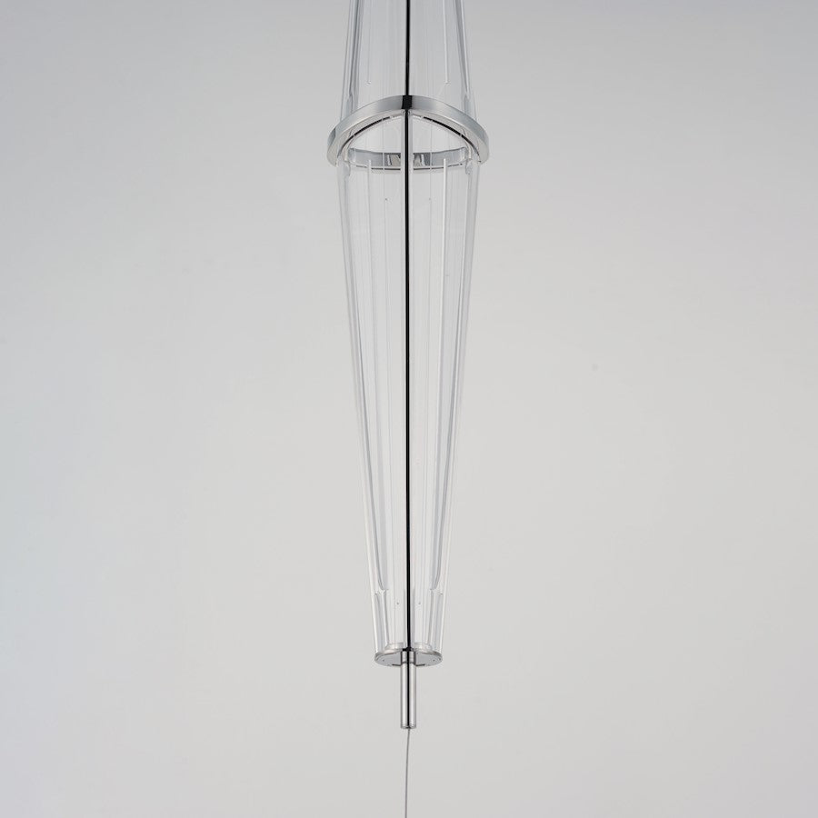 ET2 Lighting Quasar 3Lt 35.5" LED Pendant, Chrome/Acrylic