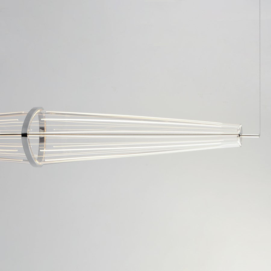 ET2 Lighting Quasar 3Lt 51" LED Pendant, Chrome/Patterned Acrylic