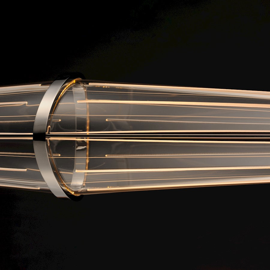 ET2 Lighting Quasar 3Lt 51" LED Pendant, Chrome/Patterned Acrylic