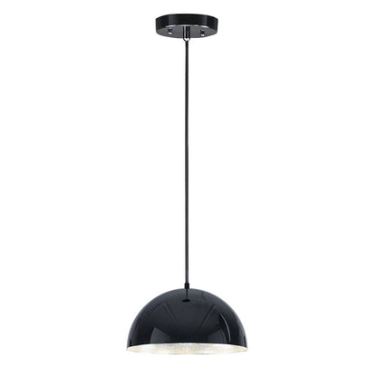 ET2 Lighting Hemisphere LED 1-Light 14" Pendant in Gloss Black/Aluminum