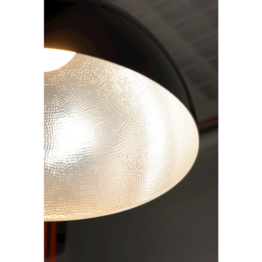 ET2 Lighting Hemisphere LED 1-Light 14" Pendant in Gloss Black/Aluminum