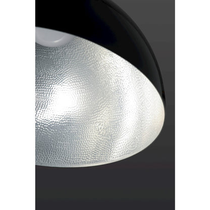 ET2 Lighting Hemisphere LED 1-Light 14" Pendant in Gloss Black/Aluminum