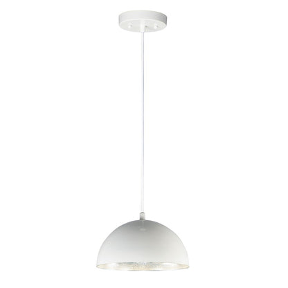 ET2 Lighting Hemisphere LED 1-Light 14" Pendant in Gloss White/Aluminum