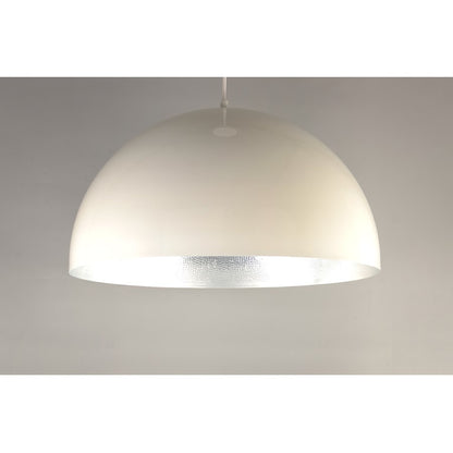 ET2 Lighting Hemisphere LED 1-Light 14" Pendant in Gloss White/Aluminum