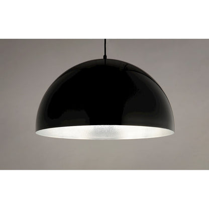 ET2 Lighting Hemisphere LED 1-Light 24" Pendant in Gloss Black/Aluminum