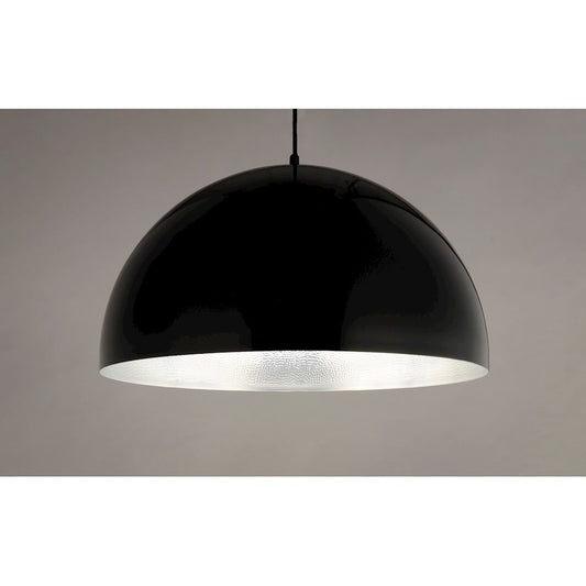 ET2 Lighting Hemisphere LED 1-Light 24" Pendant in Gloss Black/Aluminum