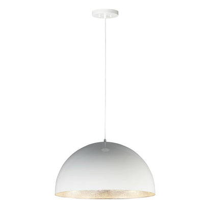 ET2 Lighting Hemisphere LED 1-Light 24" Pendant in Gloss White/Aluminum