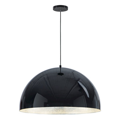 ET2 Lighting Hemisphere LED 1-Light 31" Pendant in Gloss Black/Aluminum