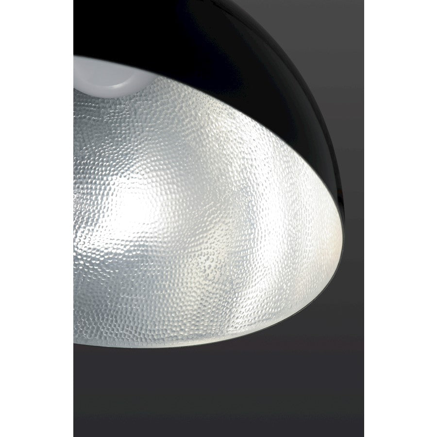 ET2 Lighting Hemisphere LED 1-Light 31" Pendant in Gloss Black/Aluminum