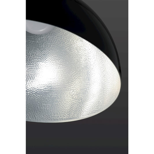 ET2 Lighting Hemisphere LED 1-Light 31" Pendant in Gloss Black/Aluminum