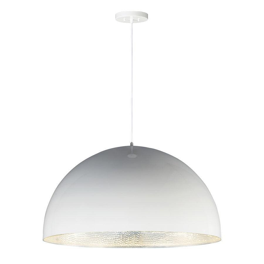 ET2 Lighting Hemisphere LED 1-Light 31" Pendant in Gloss White/Aluminum