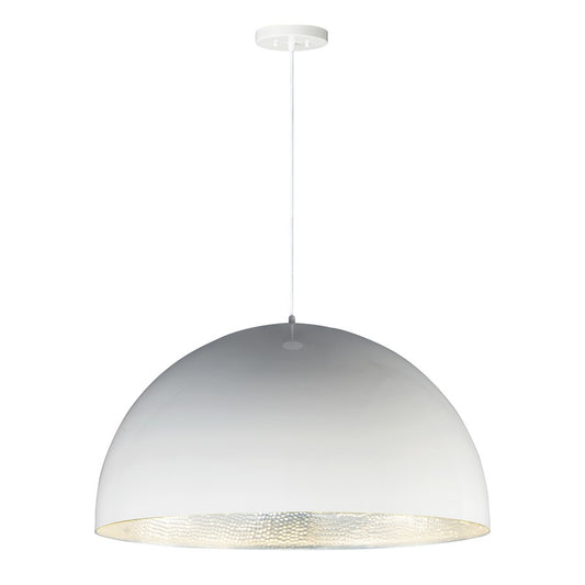 ET2 Lighting Hemisphere LED 1-Light 31" Pendant in Gloss White/Aluminum