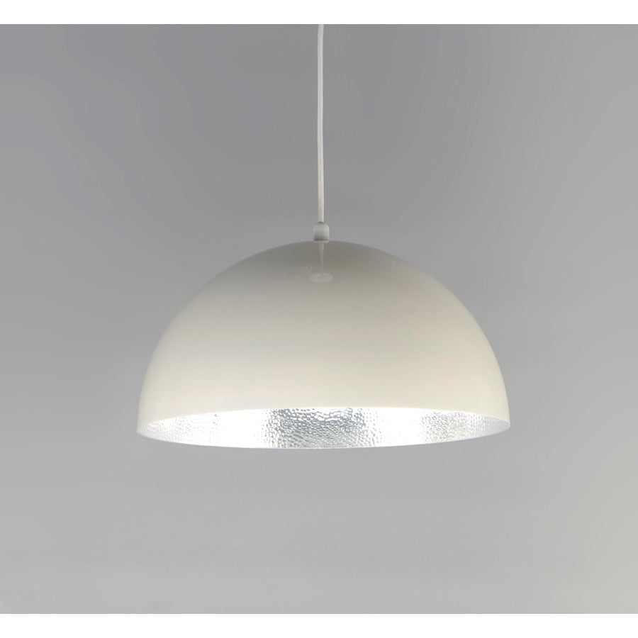 ET2 Lighting Hemisphere LED 1-Light 31" Pendant in Gloss White/Aluminum