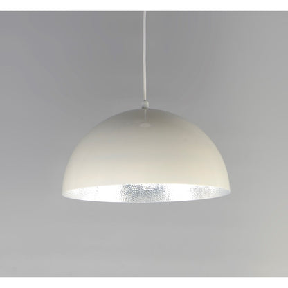ET2 Lighting Hemisphere LED 1-Light 31" Pendant in Gloss White/Aluminum