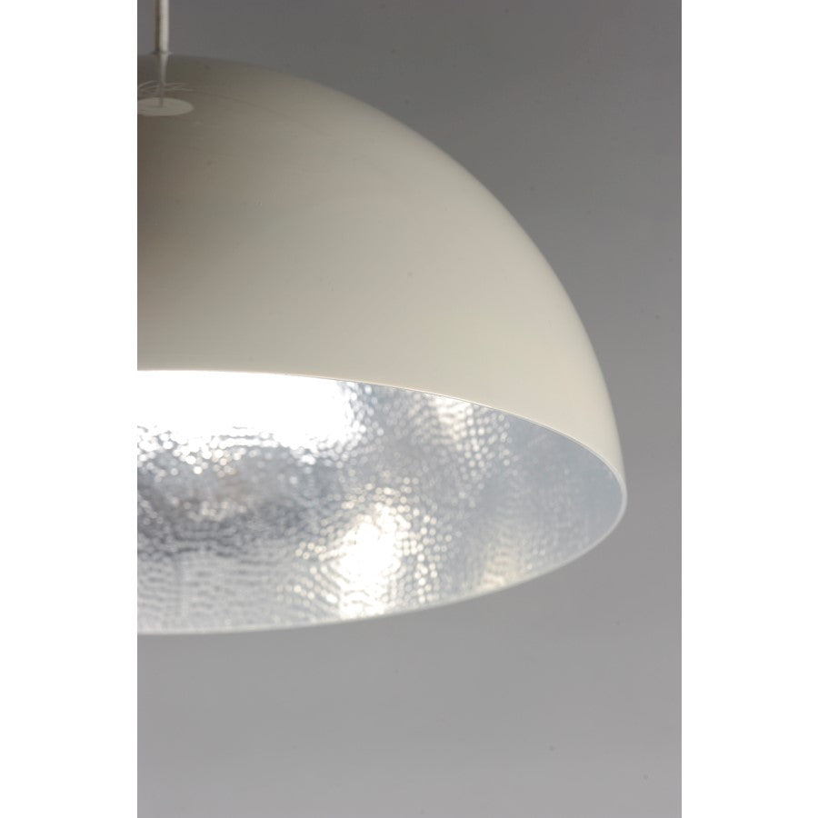 ET2 Lighting Hemisphere LED 1-Light 31" Pendant in Gloss White/Aluminum