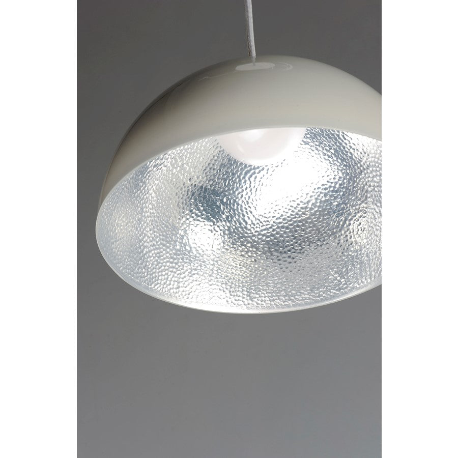 ET2 Lighting Hemisphere LED 1-Light 31" Pendant in Gloss White/Aluminum