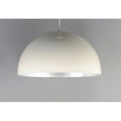 ET2 Lighting Hemisphere LED 1-Light 31" Pendant in Gloss White/Aluminum