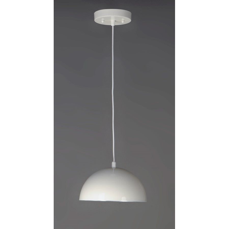 ET2 Lighting Hemisphere LED 1-Light 31" Pendant in Gloss White/Aluminum