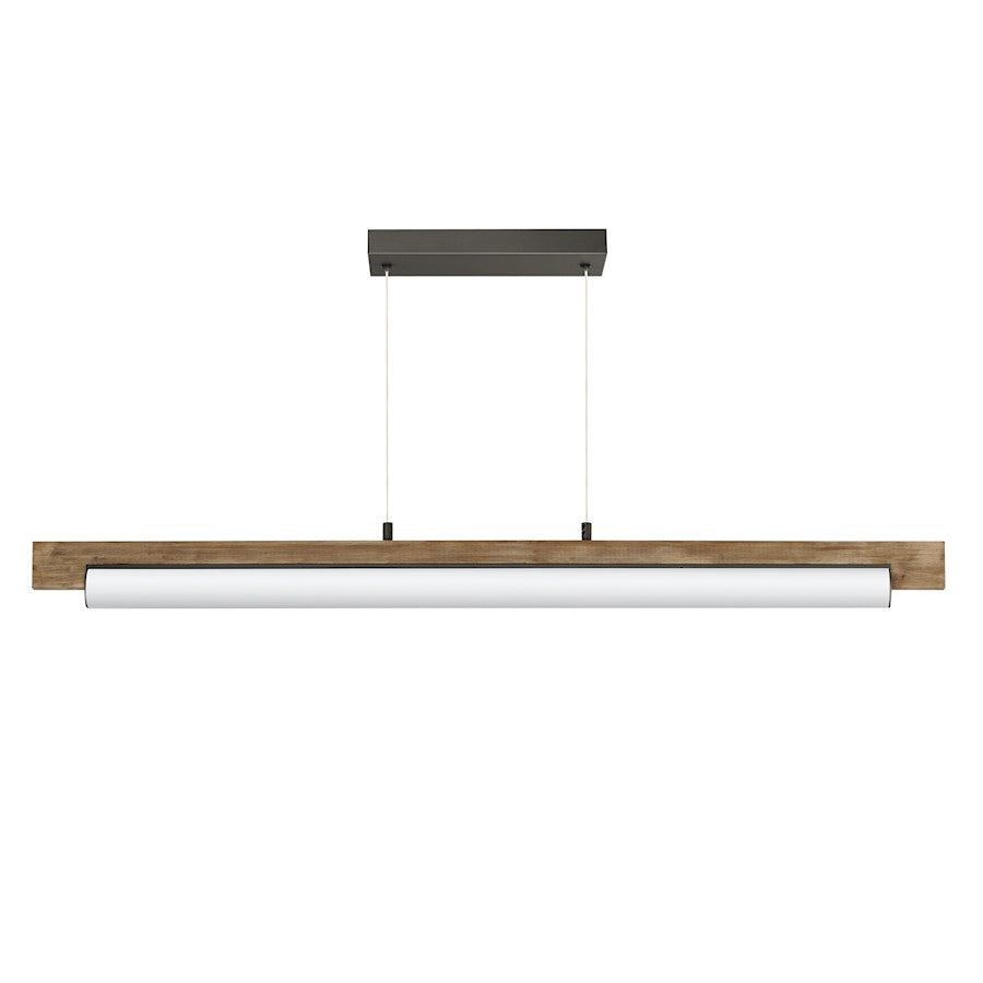 ET2 Lighting Joist 1Lt 45" LED Horizontal Pendant, Wood/Charcoal