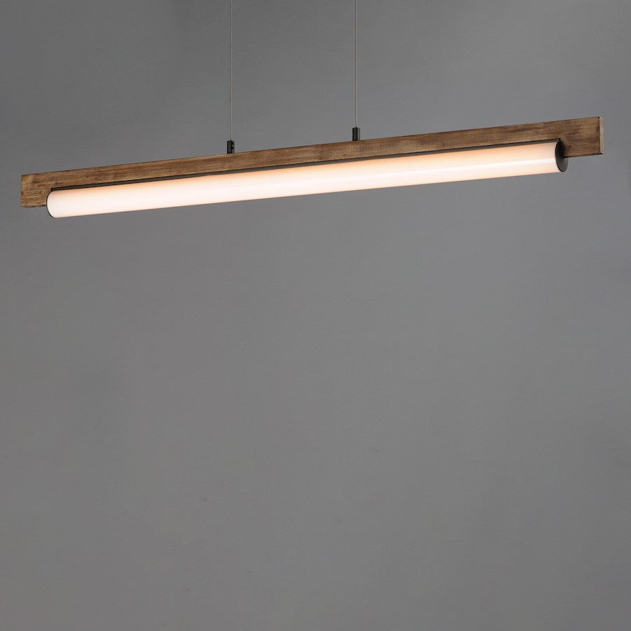 ET2 Lighting Joist 1Lt 45" LED Horizontal Pendant, Wood/Charcoal