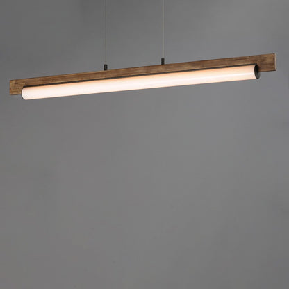 ET2 Lighting Joist 1Lt 45" LED Horizontal Pendant, Wood/Charcoal