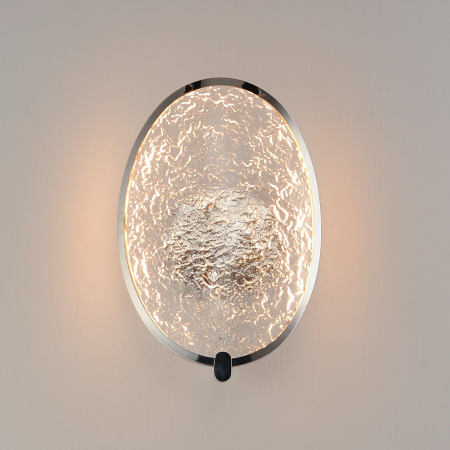 ET2 Lighting Moonscapes 1 Light Wall Sconce, Polished Chrome