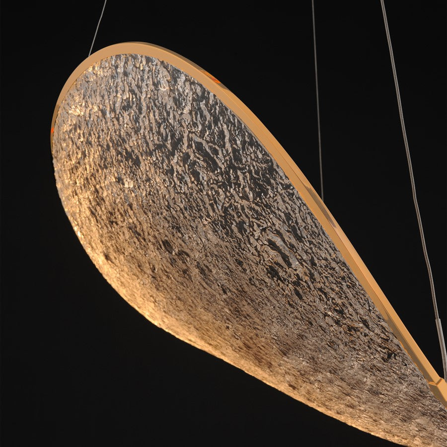ET2 Lighting Moonscapes 1Lt 23.5" Single Pendant, Brushed Champagne