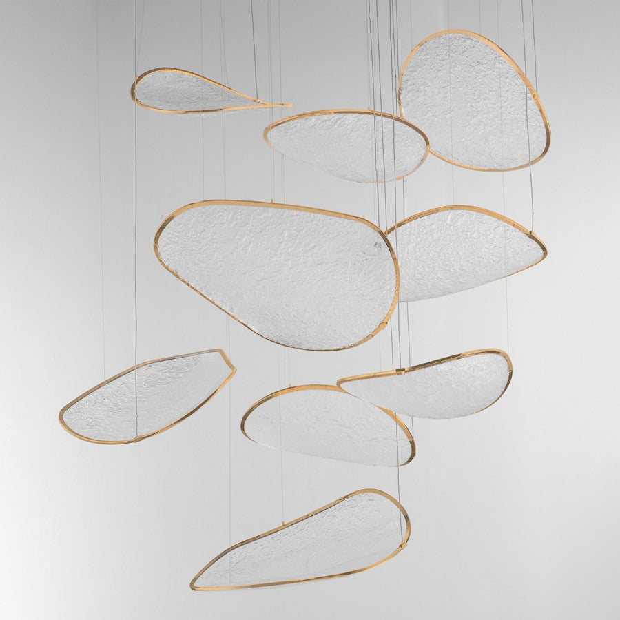 ET2 Lighting Moonscapes 9Lt Multi-Light Pendant, Brushed Champagne