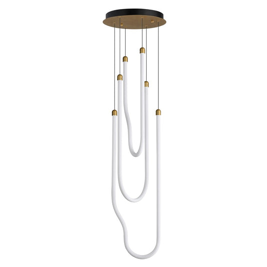 ET2 Lighting Soleil 3-Light LED Pendant, Natural Aged Brass