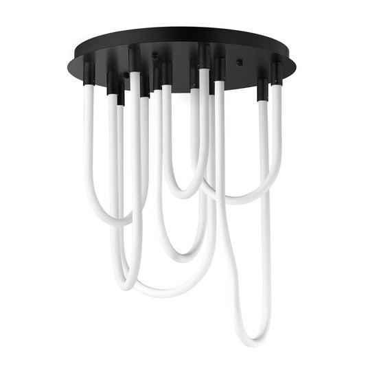 ET2 Lighting Soleil 7-Light LED RD Flush Mount, Black
