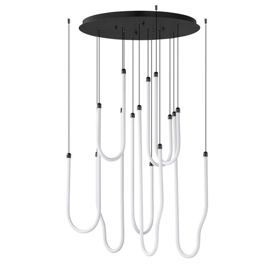 ET2 Lighting Soleil 8-Light LED Pendant, Black - E24988-BK