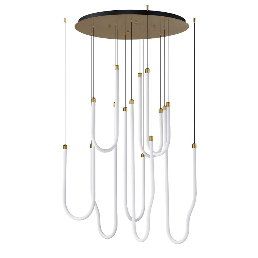 ET2 Lighting Soleil 8-Light LED Pendant, Natural Aged Brass - E24988-NAB