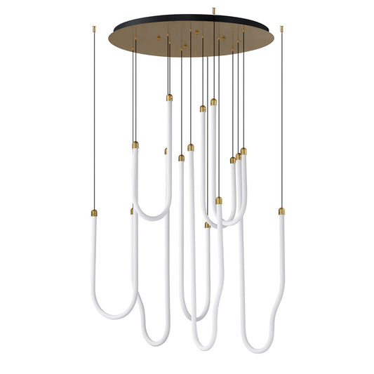 ET2 Lighting Soleil 8-Light LED Pendant, Natural Aged Brass