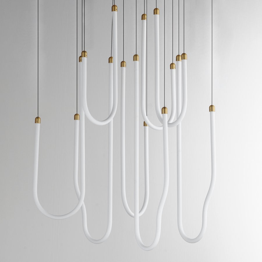 ET2 Lighting Soleil 8-Light LED Pendant, Natural Aged Brass