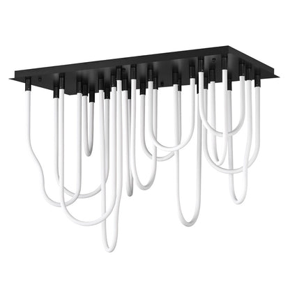 ET2 Lighting Soleil 14-Light LED SQ Flush Mount, Black - E24989-BK