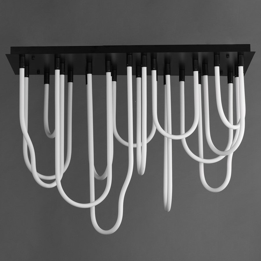 ET2 Lighting Soleil 14-Light LED SQ Flush Mount, Black