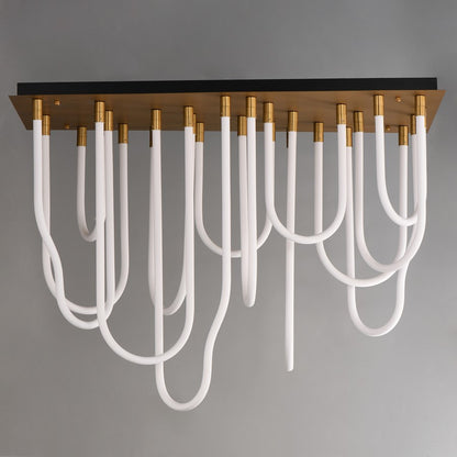 ET2 Lighting Soleil 14-Light LED SQ Flush Mount, Natural Aged Brass