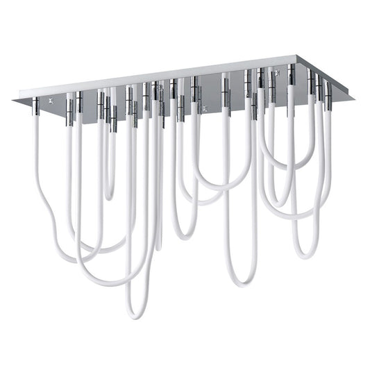 ET2 Lighting Soleil 14-Light LED SQ Flush Mount, Polished Chrome