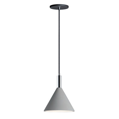 ET2 Lighting Funnel LED 1-Light Pendant in Gray/Polished Chrome