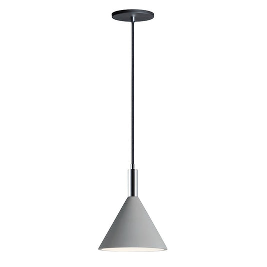ET2 Lighting Funnel LED 1-Light Pendant in Gray/Polished Chrome