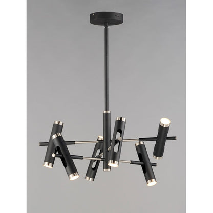 ET2 Lighting Ambit LED 12-Light Pendant, Black/Satin Nickel