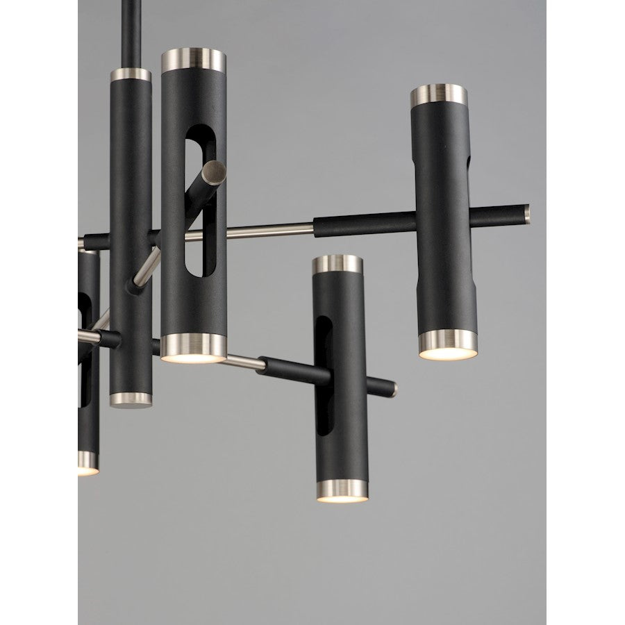 ET2 Lighting Ambit LED 12-Light Pendant, Black/Satin Nickel