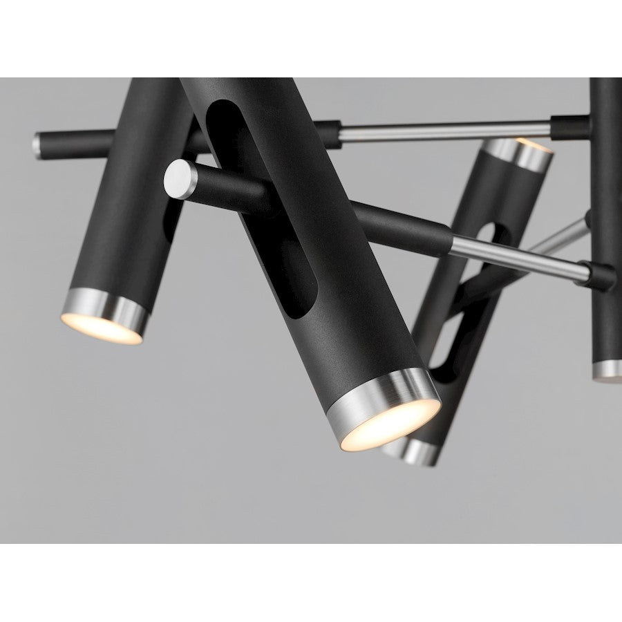 ET2 Lighting Ambit LED 12-Light Pendant, Black/Satin Nickel