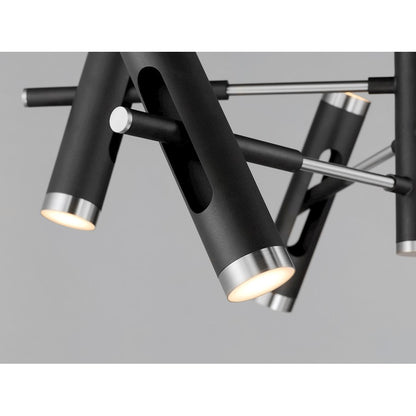ET2 Lighting Ambit LED 12-Light Pendant, Black/Satin Nickel